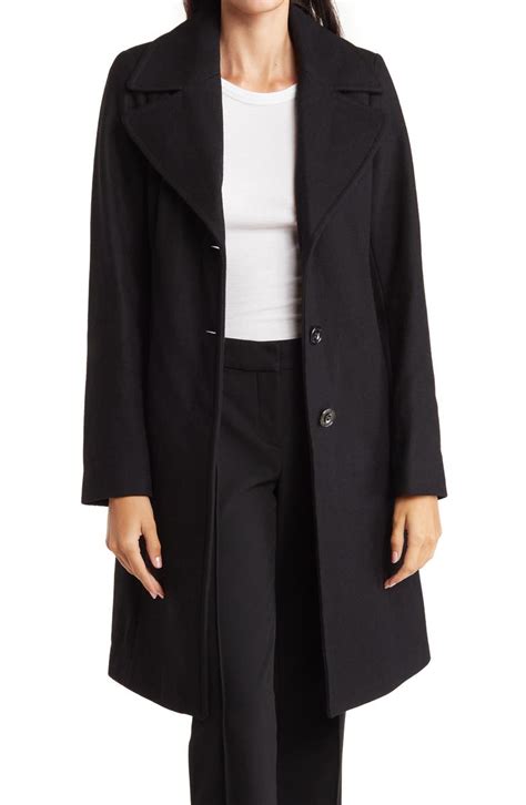 single breasted wool blend tailored coat michael kors|Michael Kors wool coat.